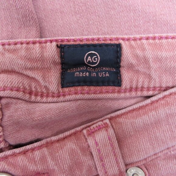 AG Adriano Goldschmied Womens 25 Stevie Ankle Slim Straight Pink Purple Jeans - Picture 9 of 13